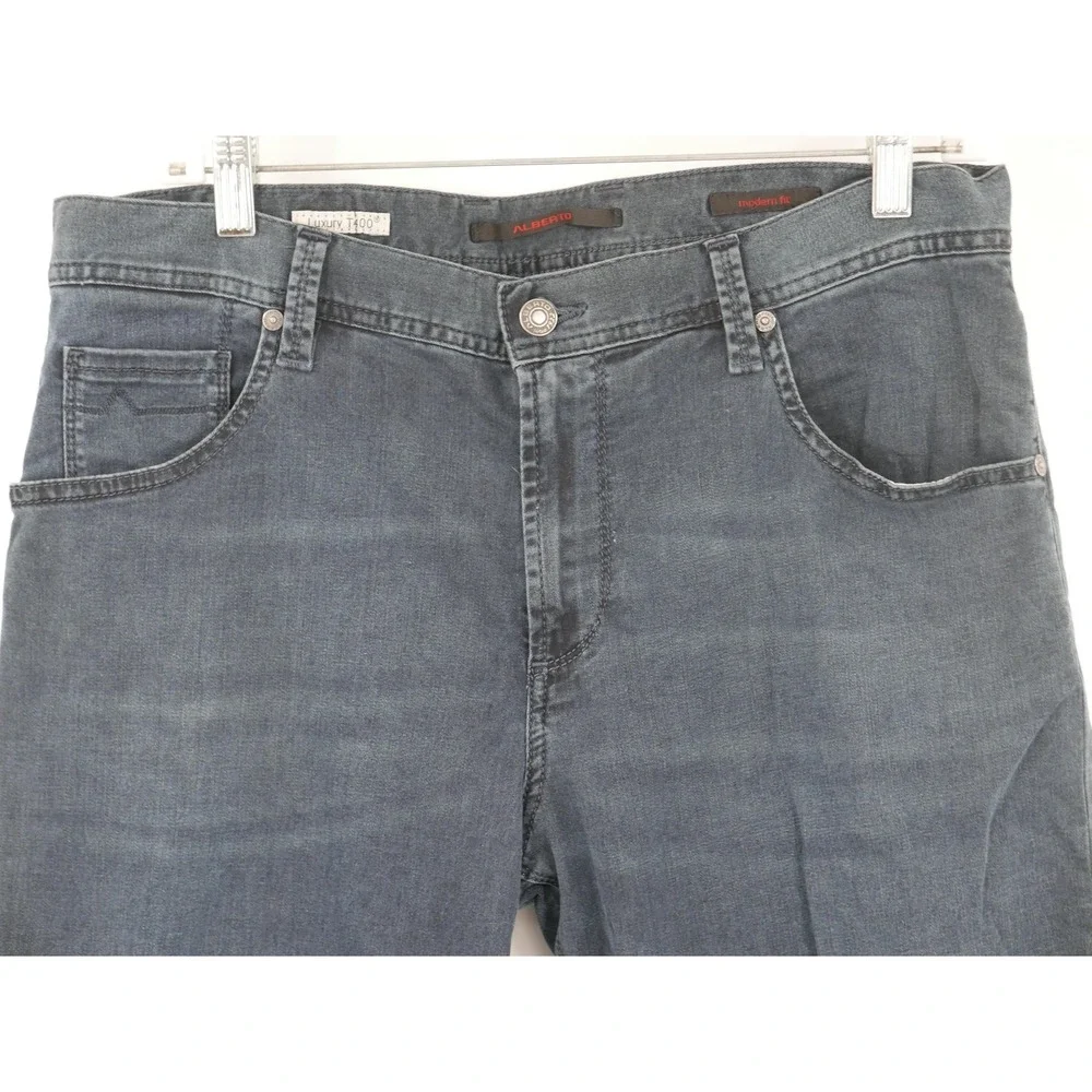 ALBERTO Stone Modern Fit T400 Jeans Blue Light Tencel Denim Men's 33x32